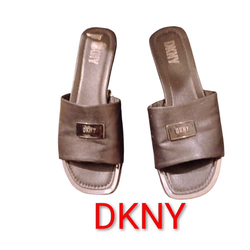 DKNY Black Slide Sandals